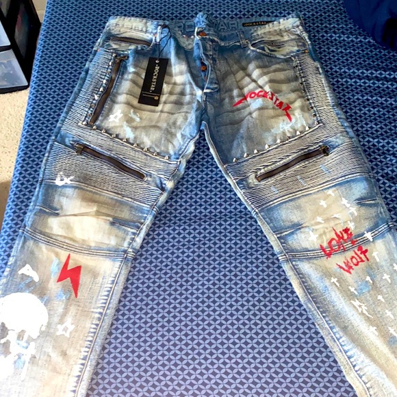 Size 44 Rockstar Brand Bowie Jeans. Only worn once almost new very nice jeans!!! - Picture 1 of 4